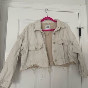 Zara cream denim jacket